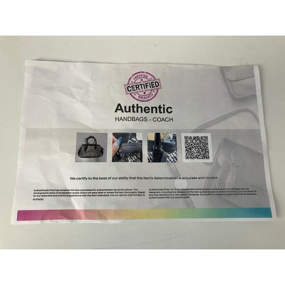 COACH 25811 BLACK, WHITE PRINT CANVAS, LEATHER SHOULDER BAG - Picture 13 of 16